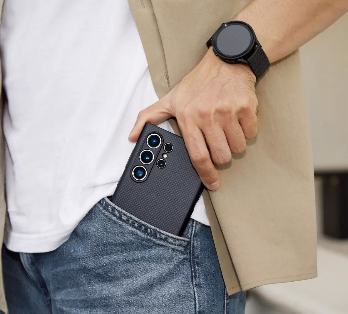 Чохол-накладка Pitaka MagEZ Case Pro 4 Twill Black/Grey for Samsung Galaxy S24 Ultra - 2